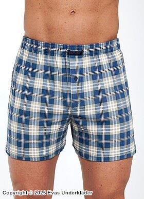 Boxershorts, hochwertige Baumwolle, ohne Hosenlatz, Schachbrettmuster